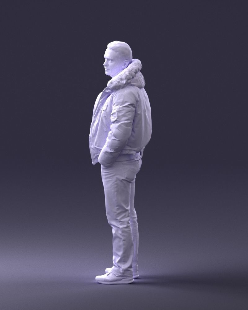 Man in a winter jacket pilot 0084 3D Print Ready 3D print model_25