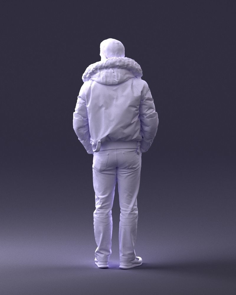 Man in a winter jacket pilot 0084 3D Print Ready 3D print model_19
