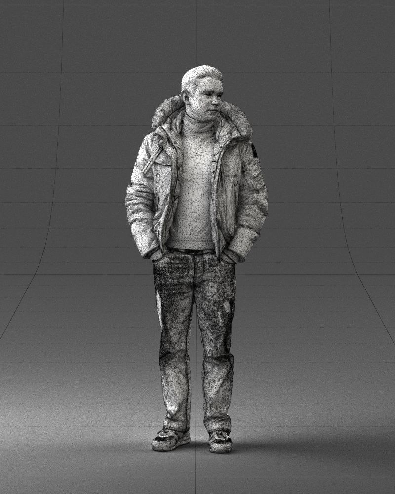 Man in a winter jacket pilot 0084 3D Print Ready 3D print model_2