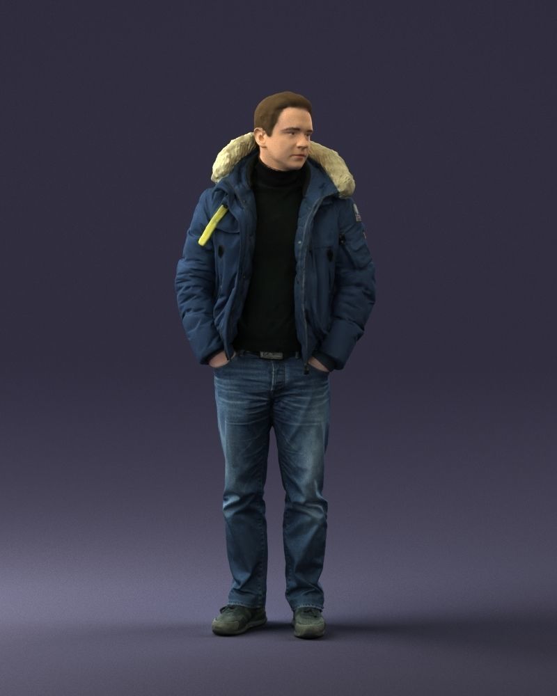 Man in a winter jacket pilot 0084 3D Print Ready 3D print model_36