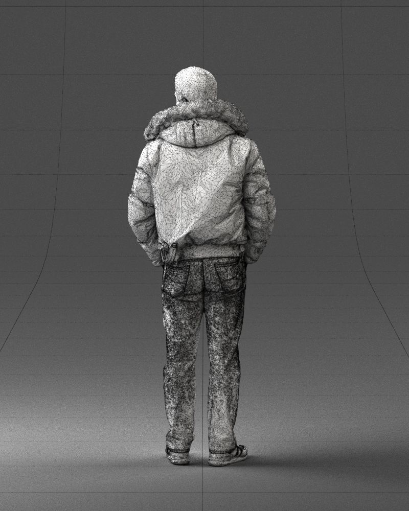 Man in a winter jacket pilot 0084 3D Print Ready 3D print model_20