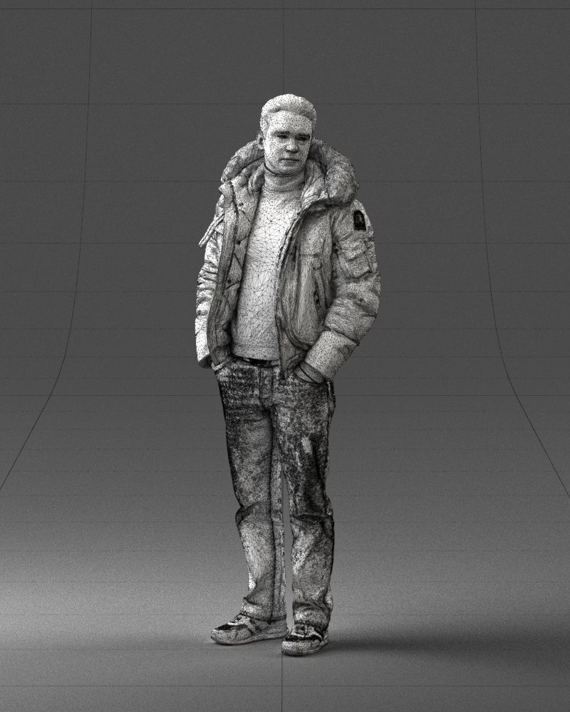 Man in a winter jacket pilot 0084 3D Print Ready 3D print model_32