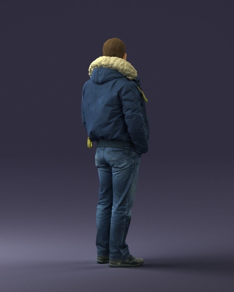 Man in a winter jacket pilot 0084 3D Print Ready 3D print model_15