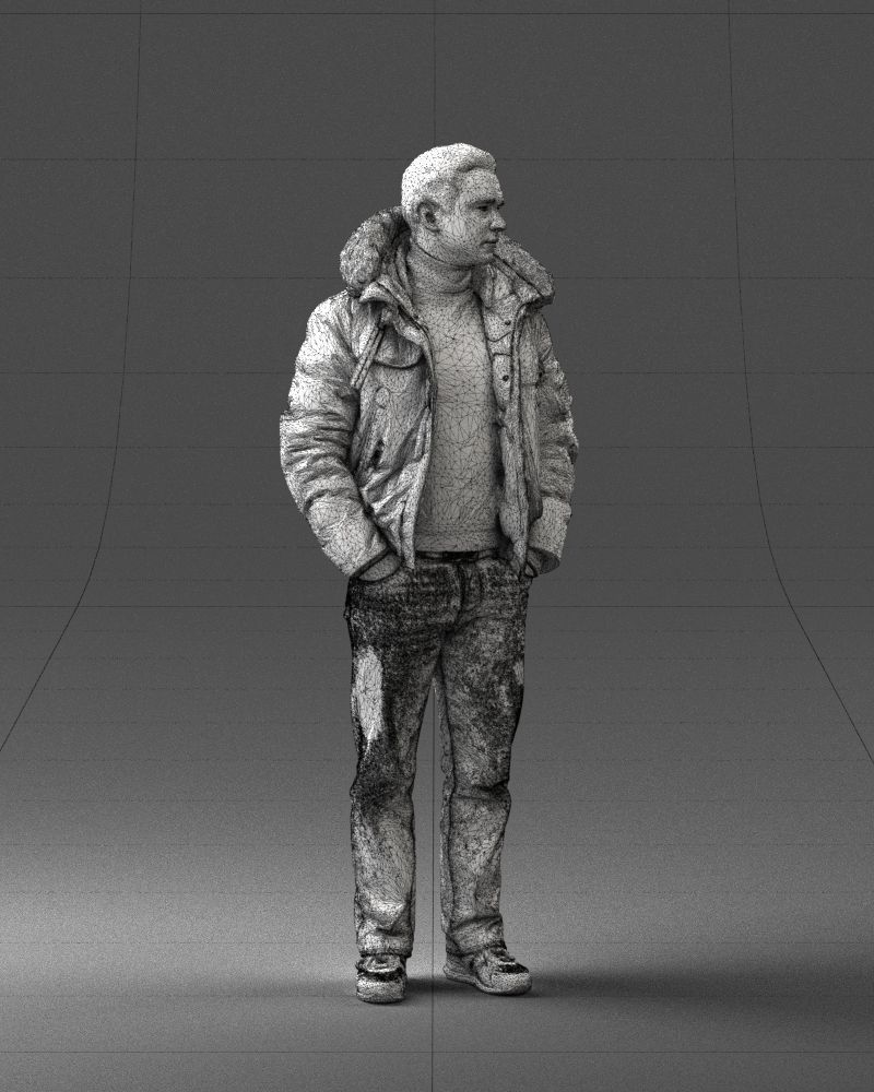 Man in a winter jacket pilot 0084 3D Print Ready 3D print model_8