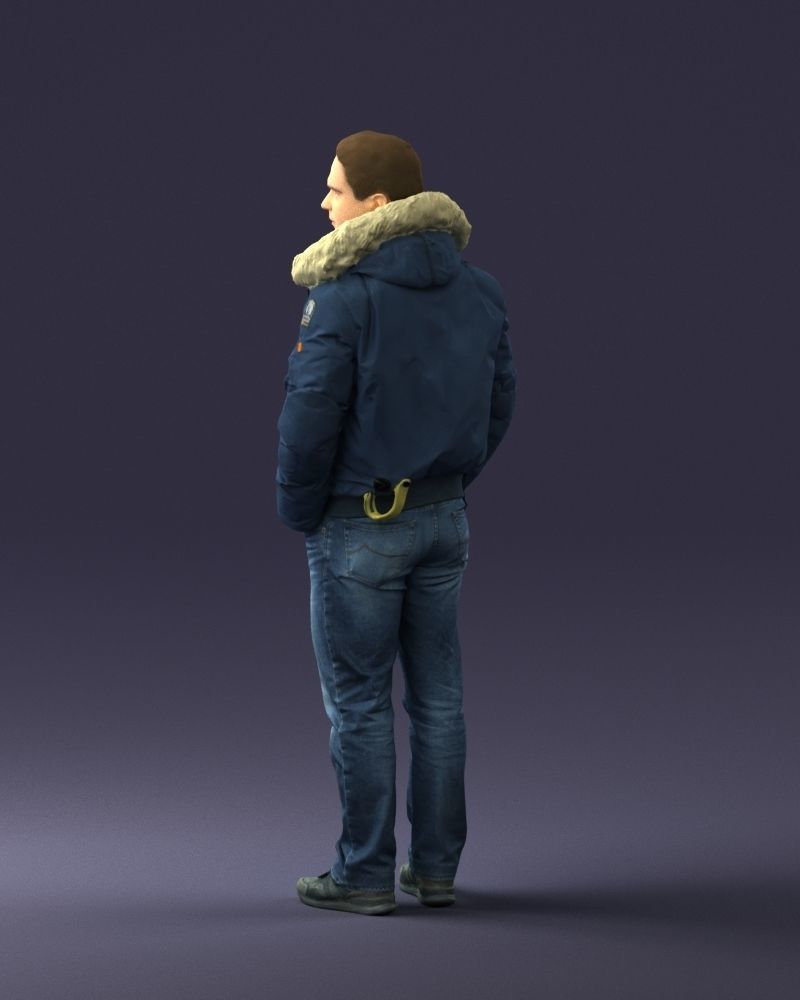 Man in a winter jacket pilot 0084 3D Print Ready 3D print model_21