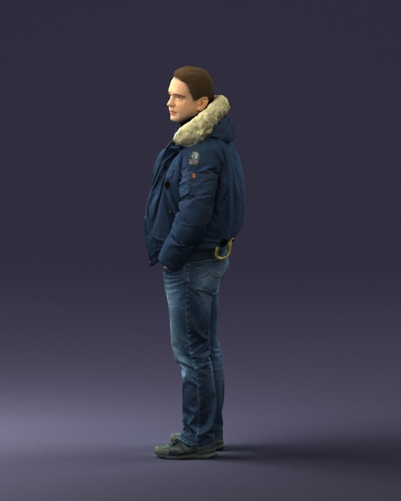 Man in a winter jacket pilot 0084 3D Print Ready 3D print model_24