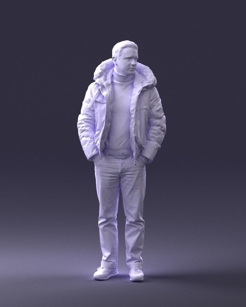 Man in a winter jacket pilot 0084 3D Print Ready 3D print model_37