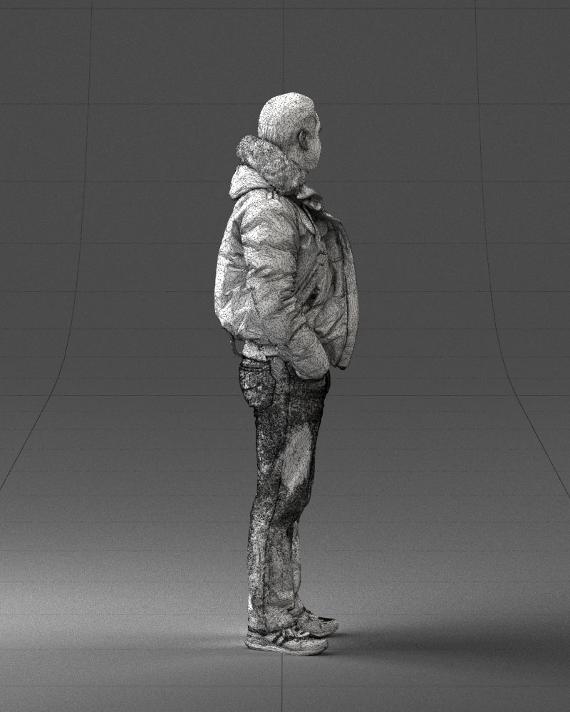Man in a winter jacket pilot 0084 3D Print Ready 3D print model_14