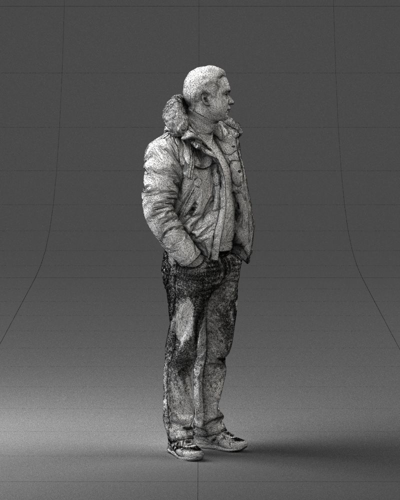 Man in a winter jacket pilot 0084 3D Print Ready 3D print model_11