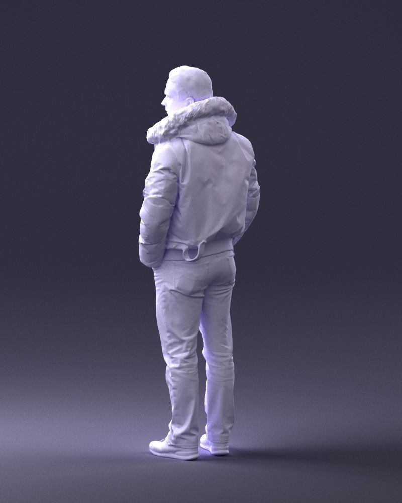Man in a winter jacket pilot 0084 3D Print Ready 3D print model_22