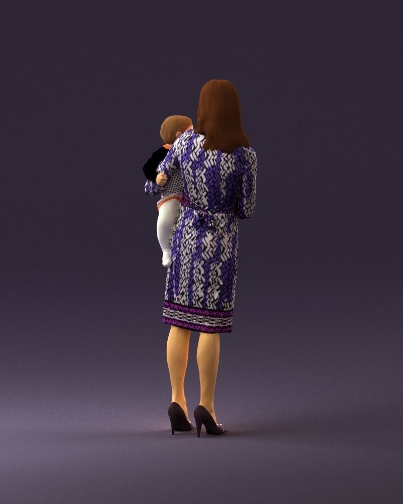 Woman with childon in hands 0919 3D Print Ready 3D print model_18