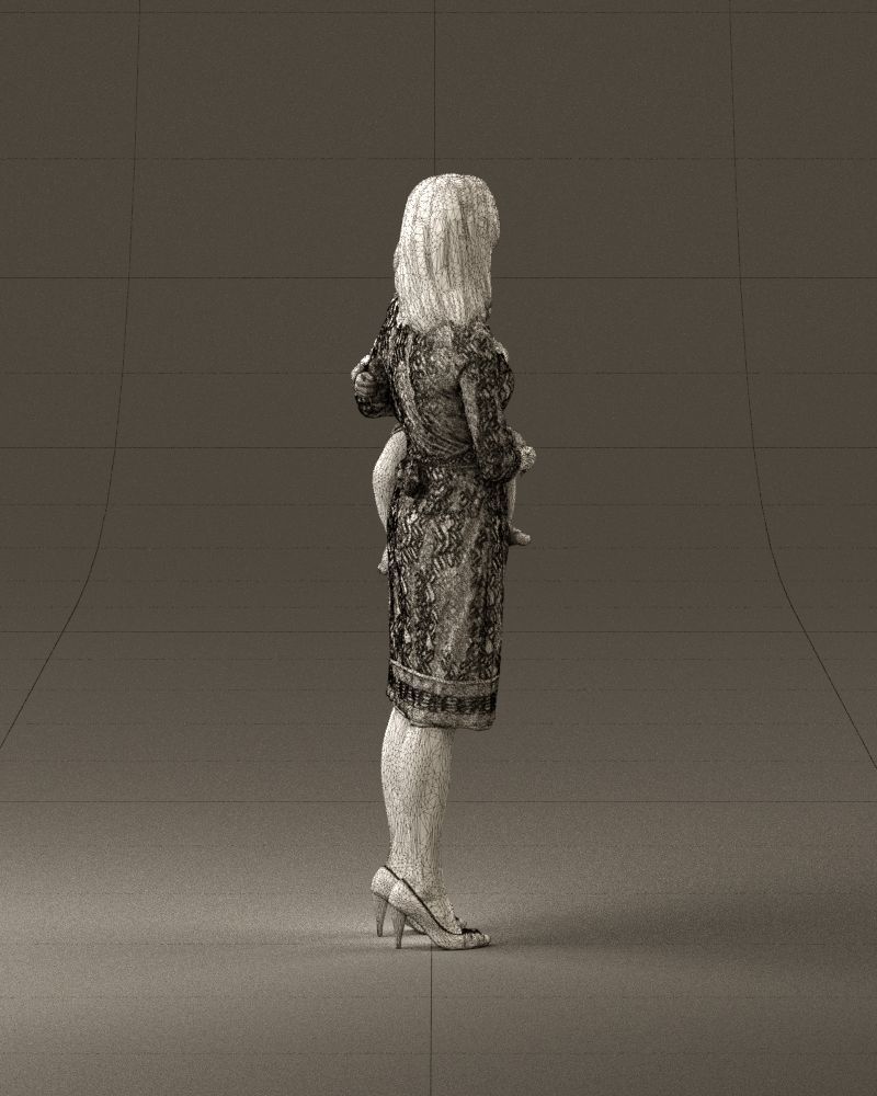 Woman with childon in hands 0919 3D Print Ready 3D print model_29