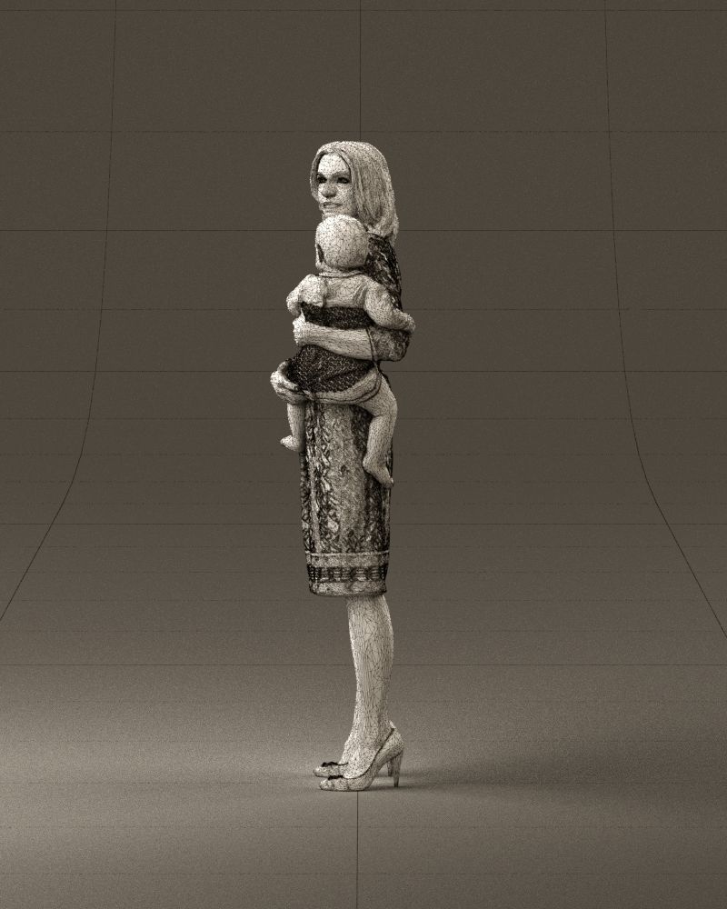 Woman with childon in hands 0919 3D Print Ready 3D print model_33