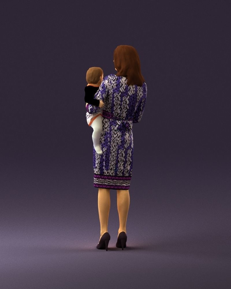 Woman with childon in hands 0919 3D Print Ready 3D print model_19