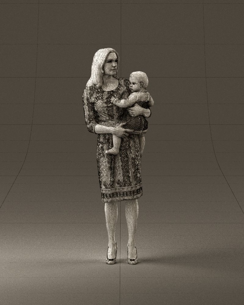 Woman with childon in hands 0919 3D Print Ready 3D print model_26