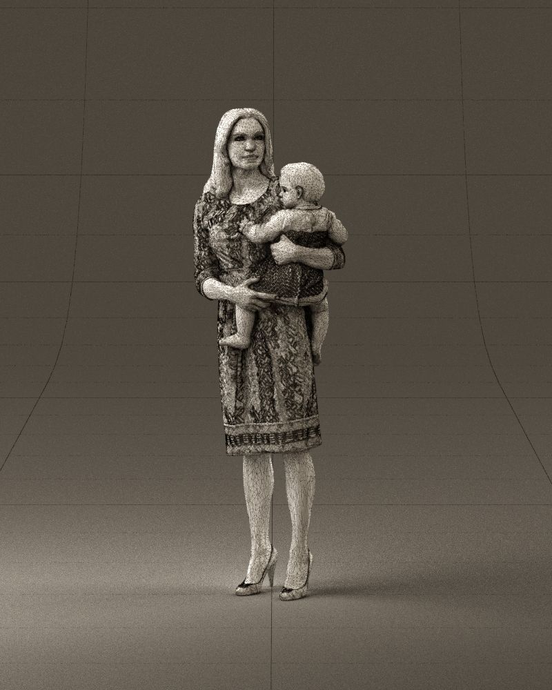 Woman with childon in hands 0919 3D Print Ready 3D print model_24