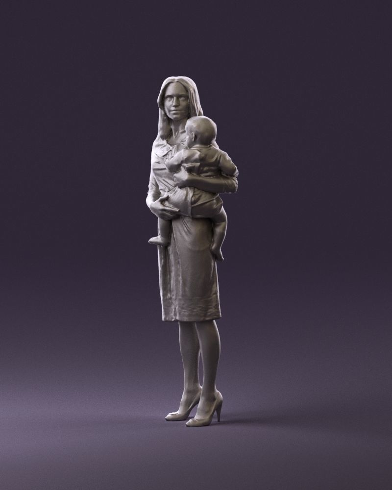 Woman with childon in hands 0919 3D Print Ready 3D print model_10