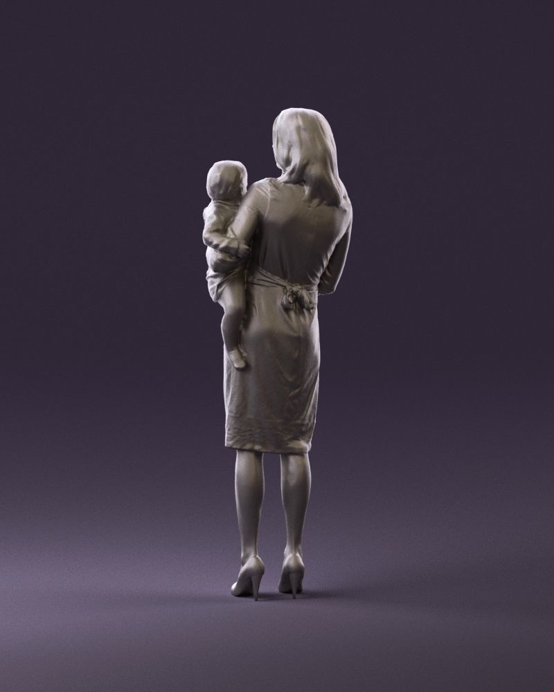 Woman with childon in hands 0919 3D Print Ready 3D print model_7