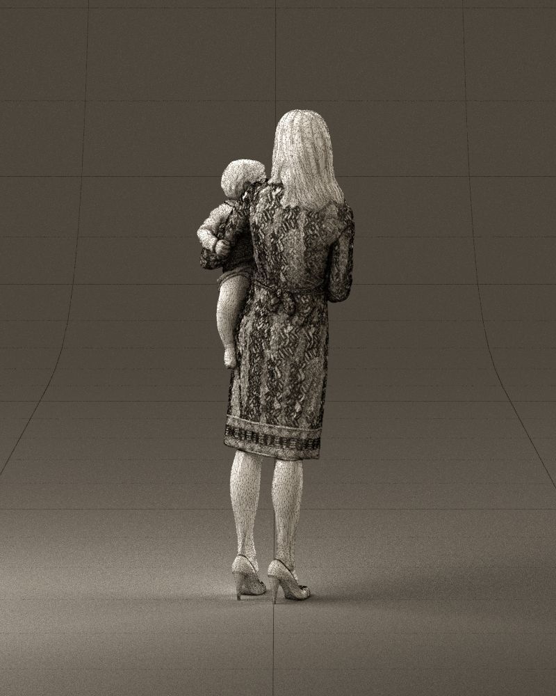 Woman with childon in hands 0919 3D Print Ready 3D print model_30