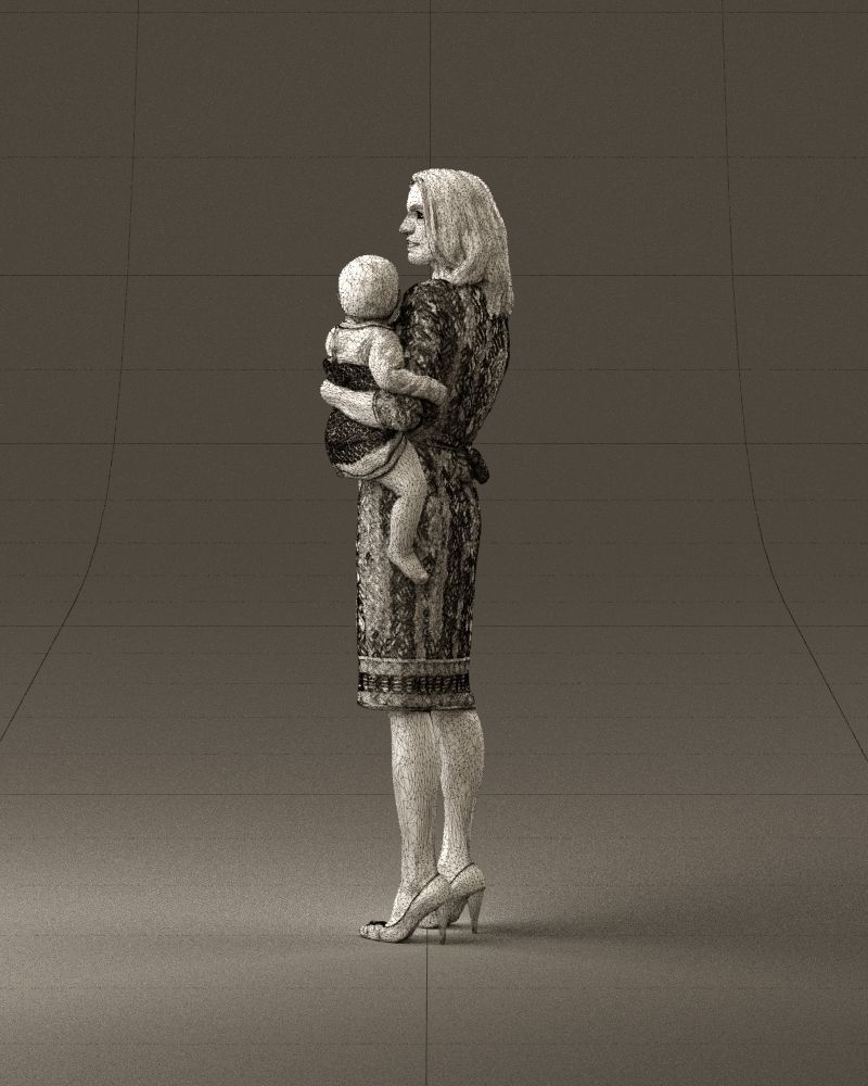 Woman with childon in hands 0919 3D Print Ready 3D print model_32