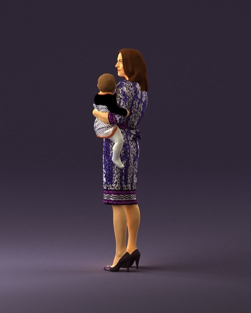 Woman with childon in hands 0919 3D Print Ready 3D print model_20