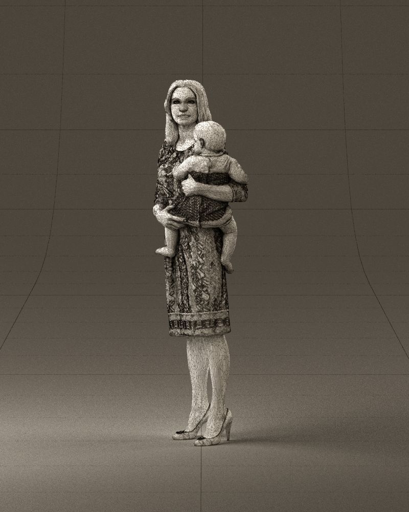 Woman with childon in hands 0919 3D Print Ready 3D print model_34