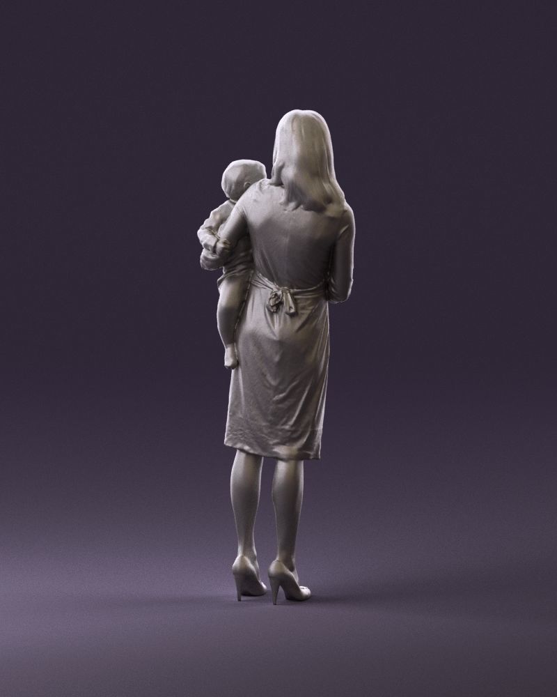 Woman with childon in hands 0919 3D Print Ready 3D print model_6