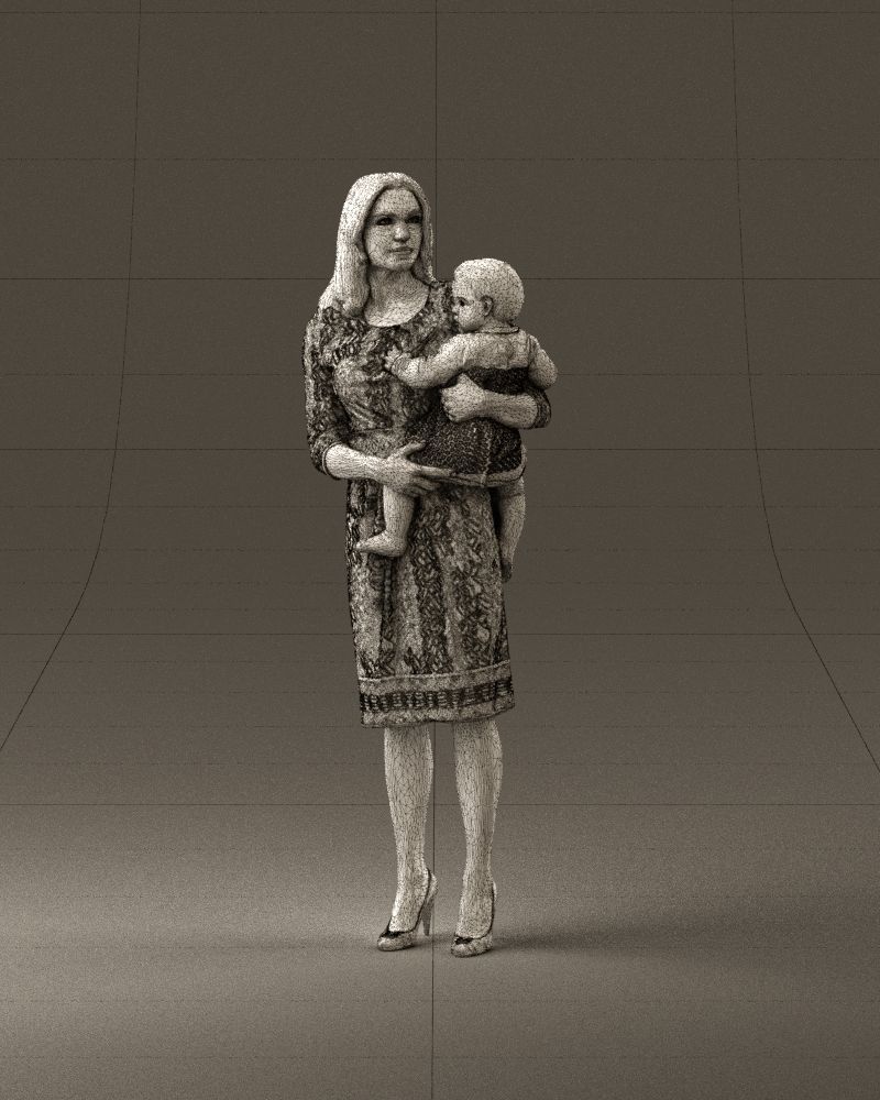 Woman with childon in hands 0919 3D Print Ready 3D print model_25