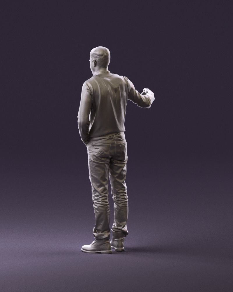 Man blue jacket jeans big smile 0960 3D Print Ready 3D print model_7