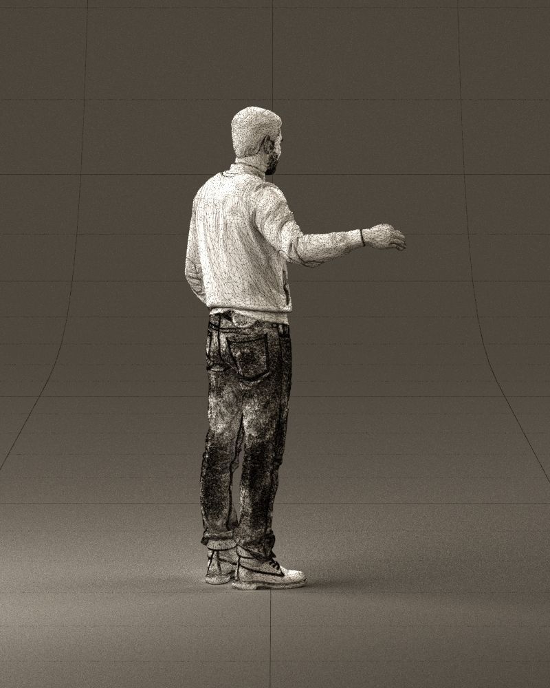 Man blue jacket jeans big smile 0960 3D Print Ready 3D print model_29