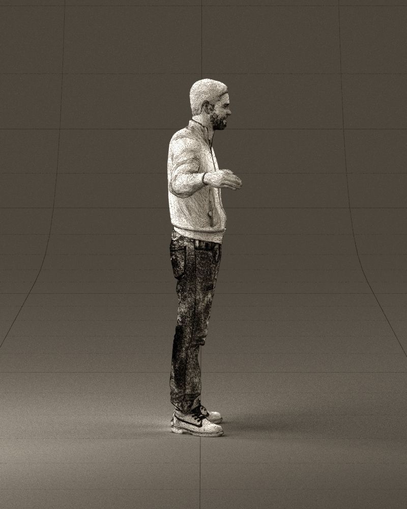 Man blue jacket jeans big smile 0960 3D Print Ready 3D print model_28