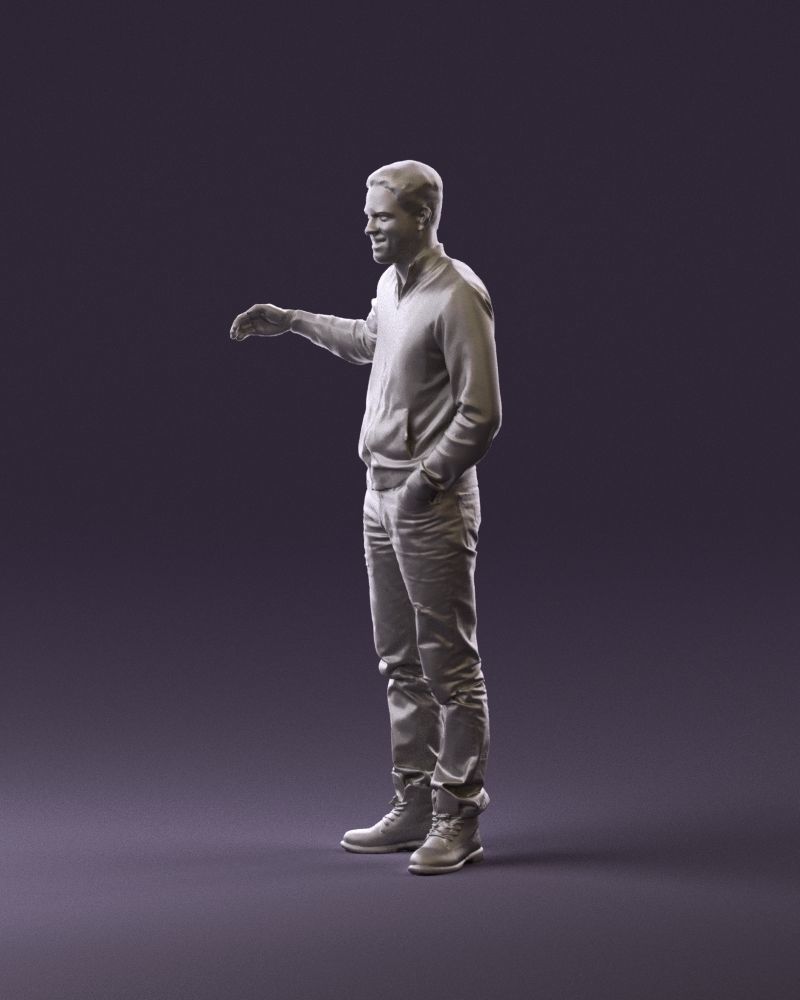 Man blue jacket jeans big smile 0960 3D Print Ready 3D print model_9