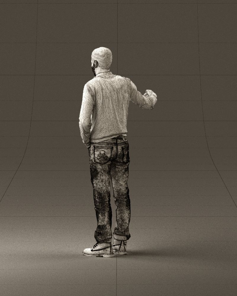 Man blue jacket jeans big smile 0960 3D Print Ready 3D print model_31