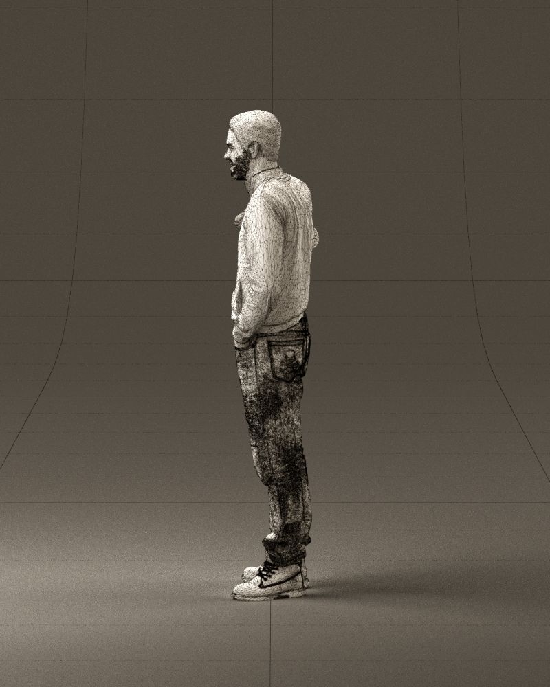 Man blue jacket jeans big smile 0960 3D Print Ready 3D print model_32