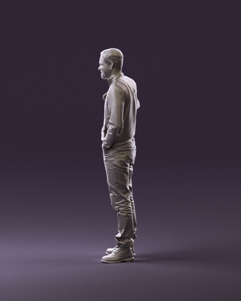 Man blue jacket jeans big smile 0960 3D Print Ready 3D print model_8