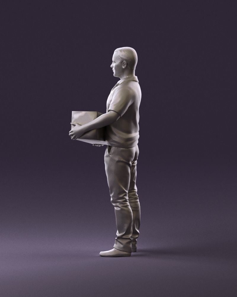 man in white polo jeans box in hands 1094 3D Print Ready 3D print model_8