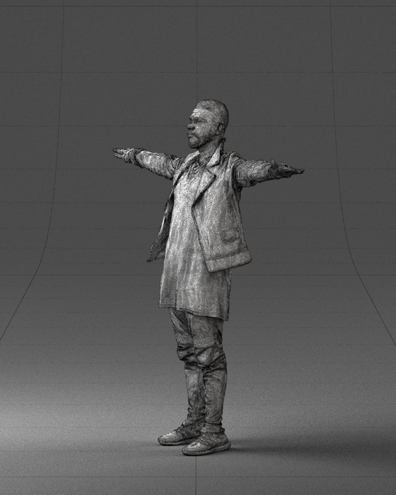 The man in black in the t-pose 0212 3D model_29