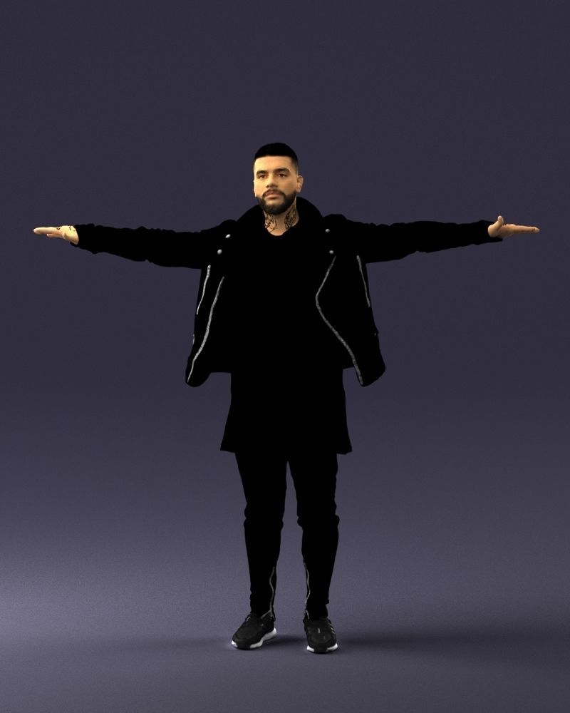 The man in black in the t-pose 0212 3D model_33