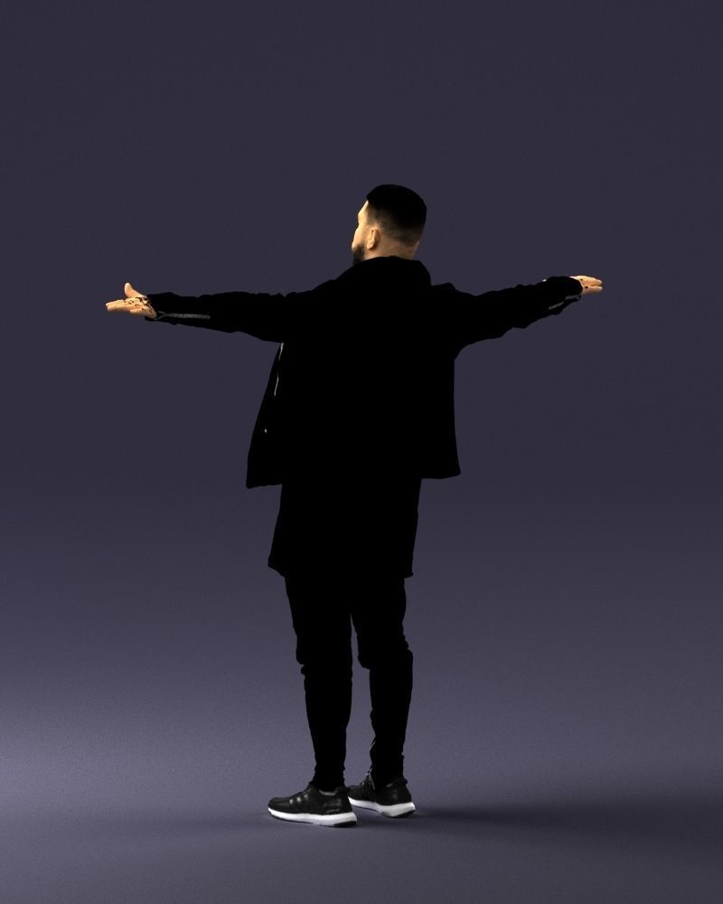 The man in black in the t-pose 0212 3D model_21