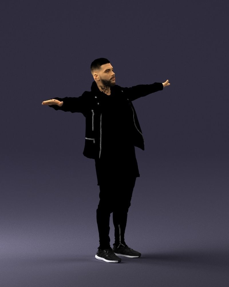 The man in black in the t-pose 0212 3D model_9