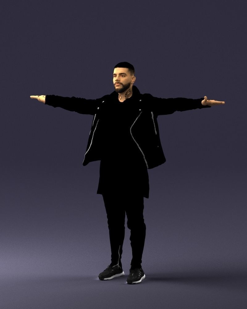 The man in black in the t-pose 0212 3D model_30