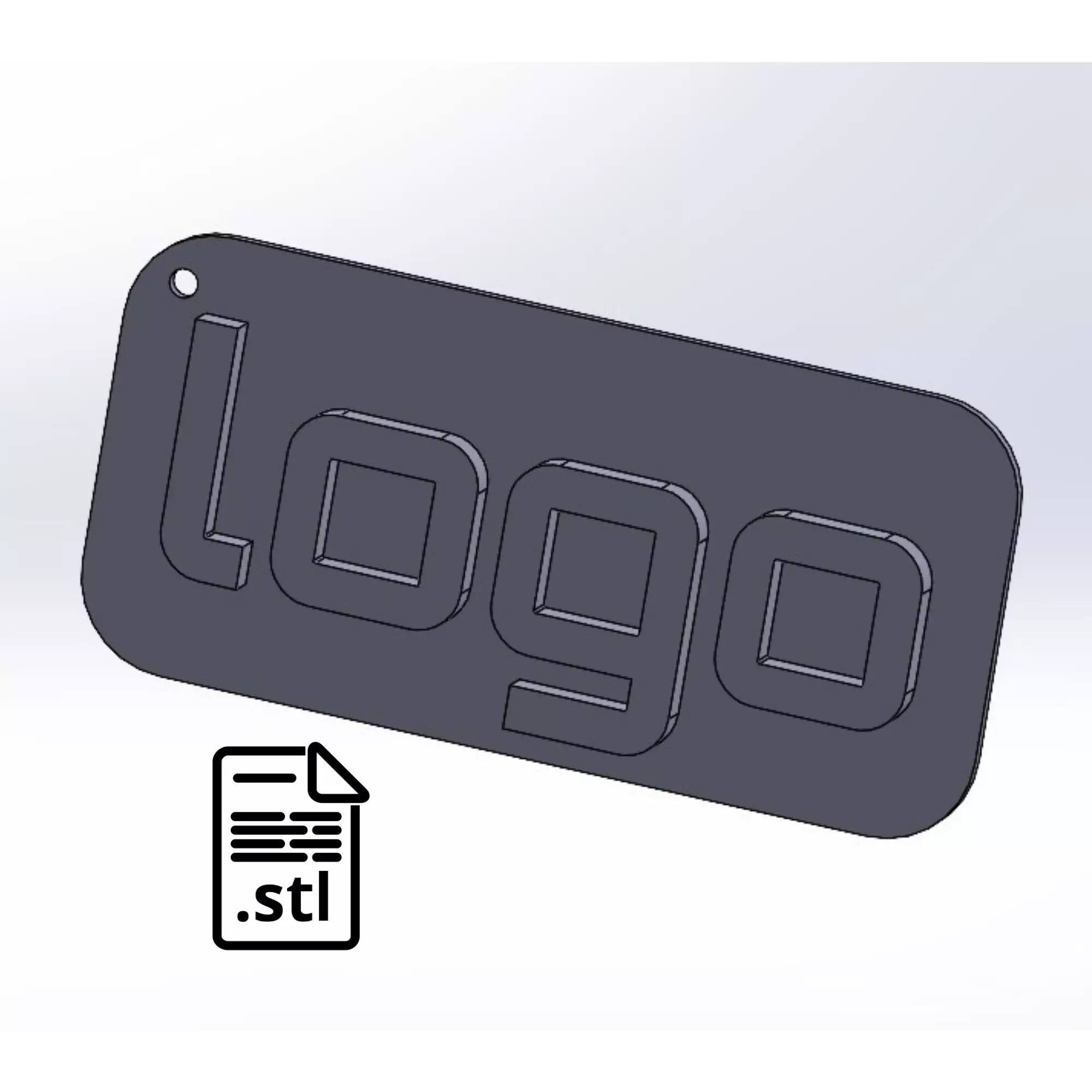 Custom Your  Logo Keychain Keychain Desk Art Digital STL File 3D print model_0