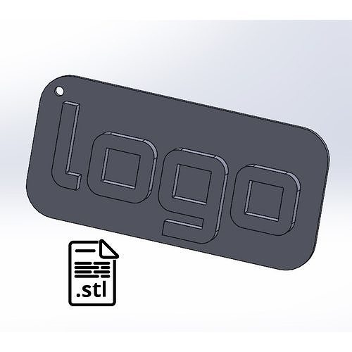 Custom Your  Logo Keychain Keychain Desk Art Digital STL File 3D print model