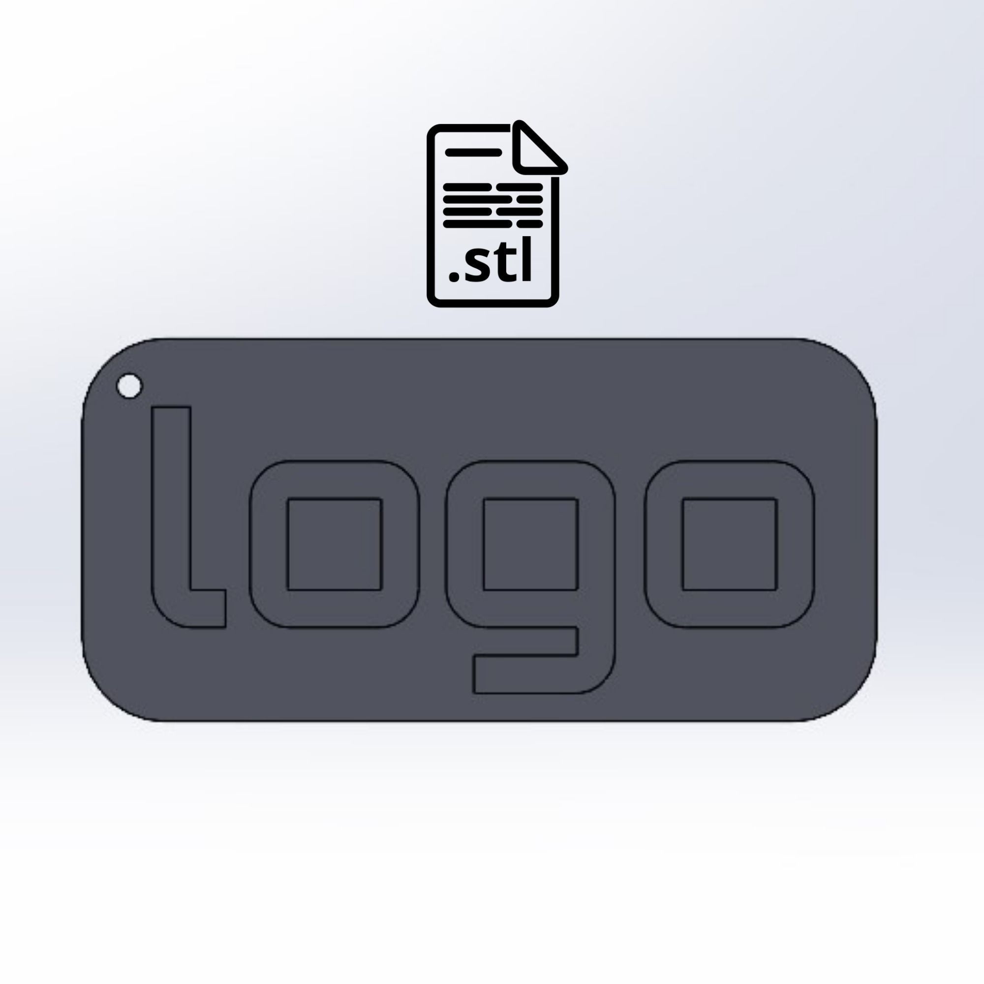 Custom Your  Logo Keychain Keychain Desk Art Digital STL File 3D print model_3