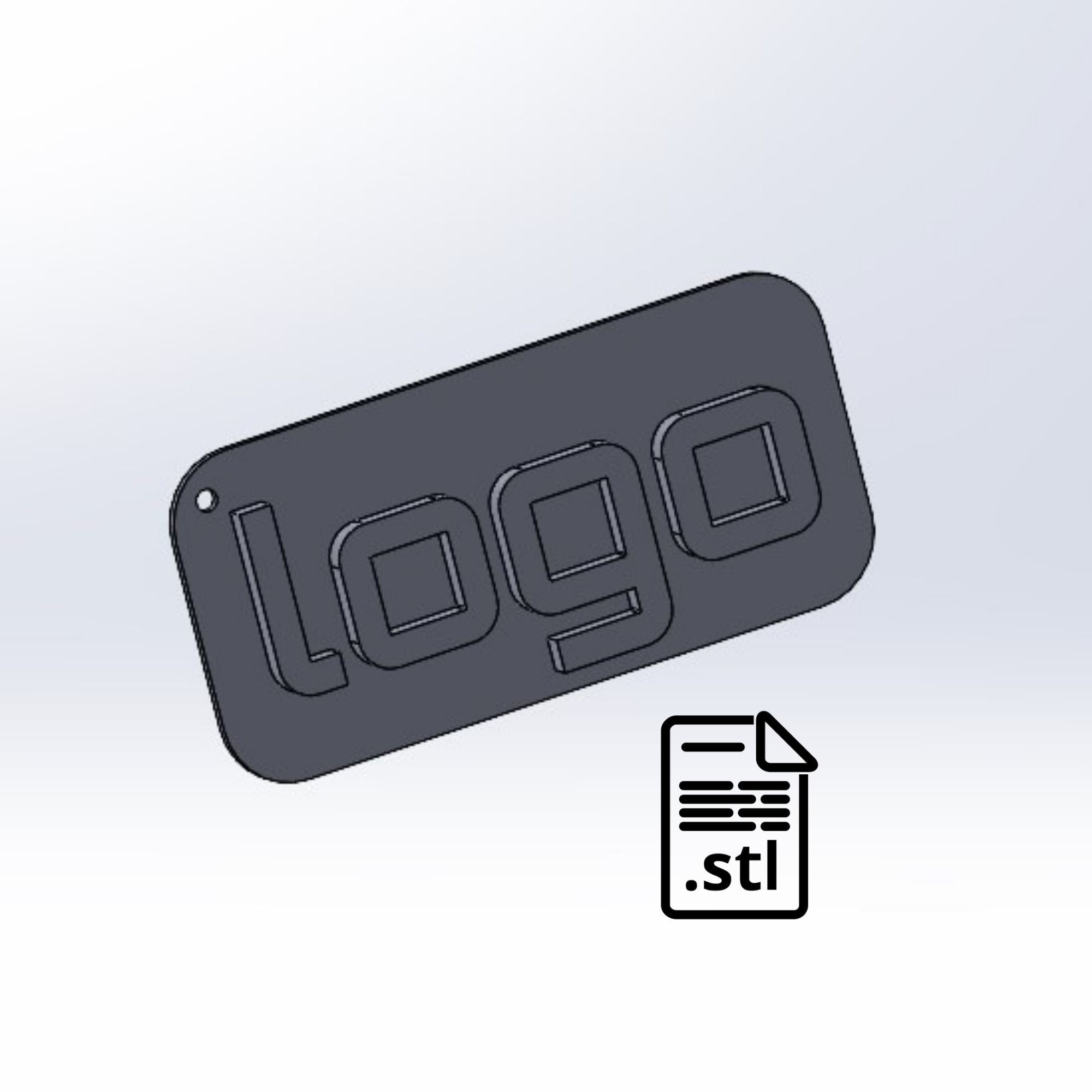 Custom Your  Logo Keychain Keychain Desk Art Digital STL File 3D print model_2