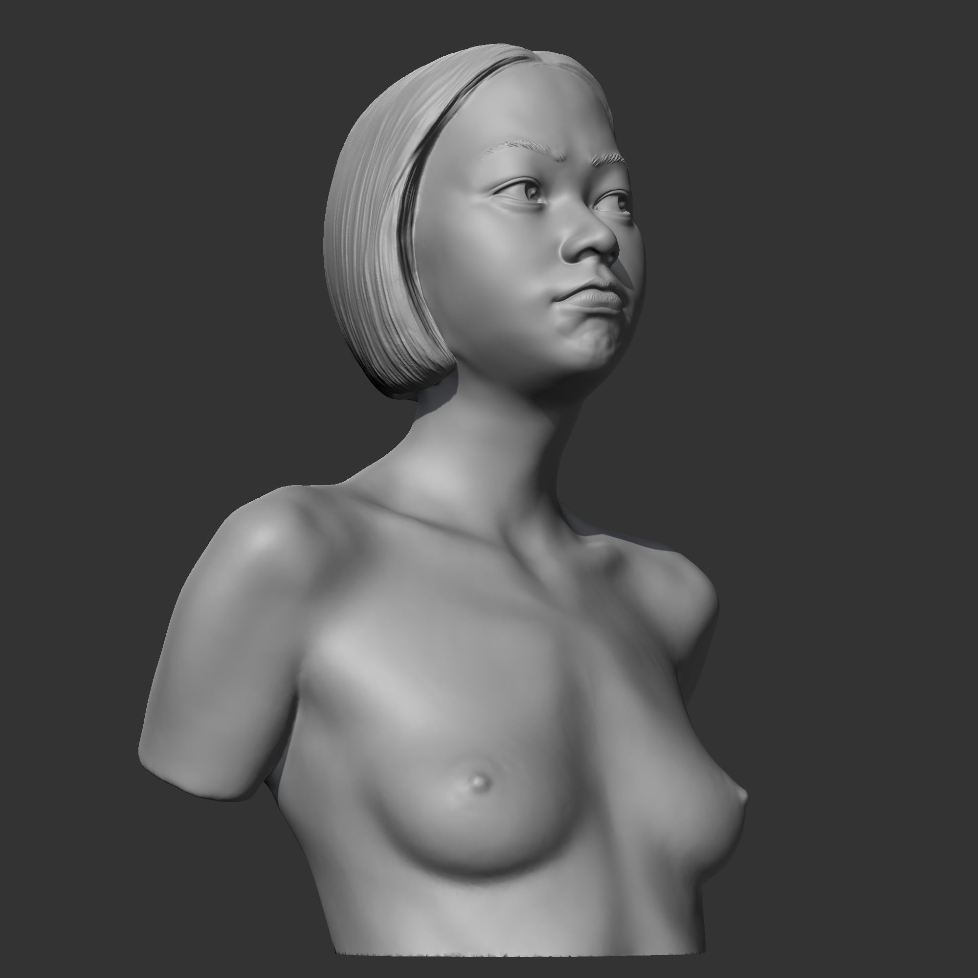 HD girl bust M 3D print model 3D print model_8