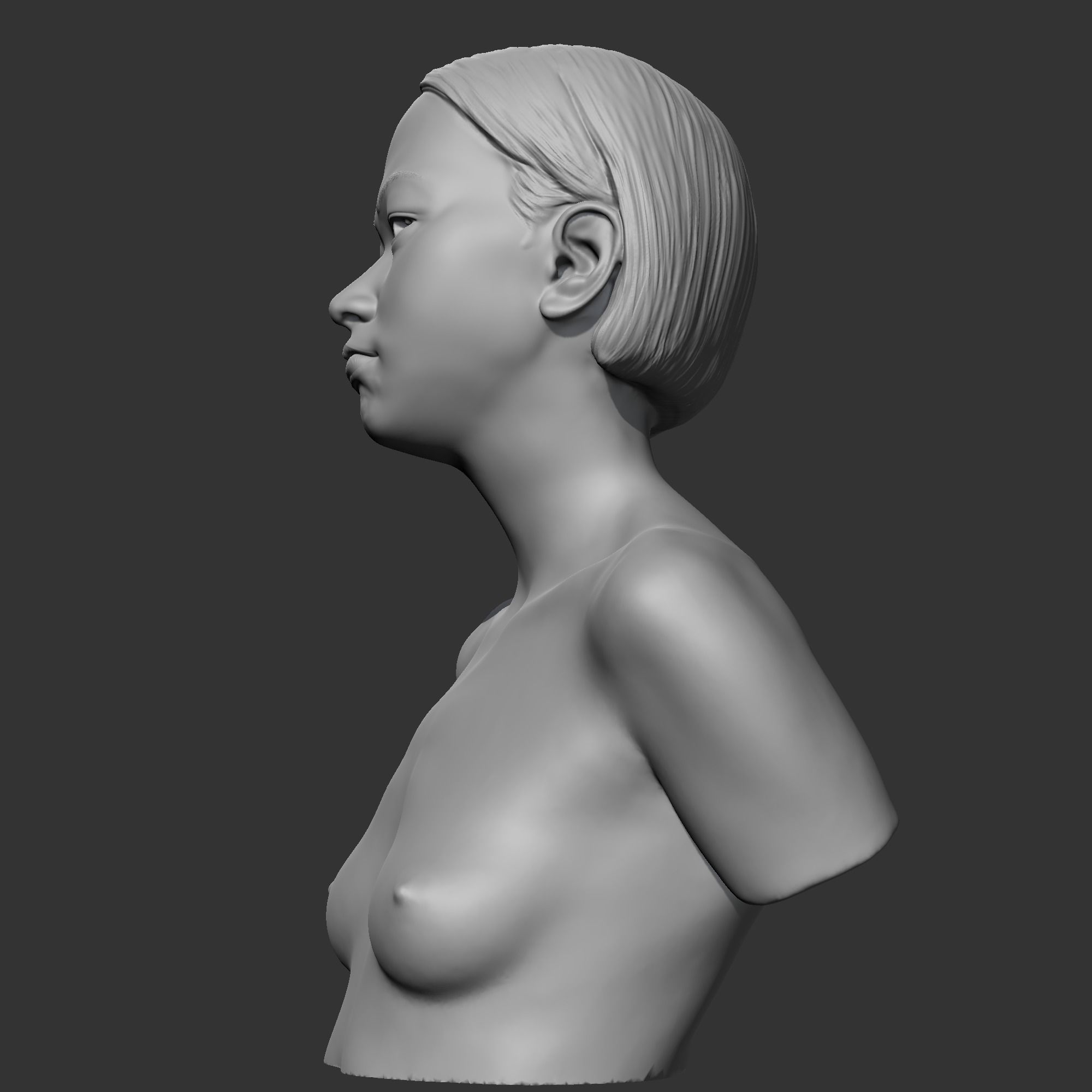 HD girl bust M 3D print model 3D print model_5