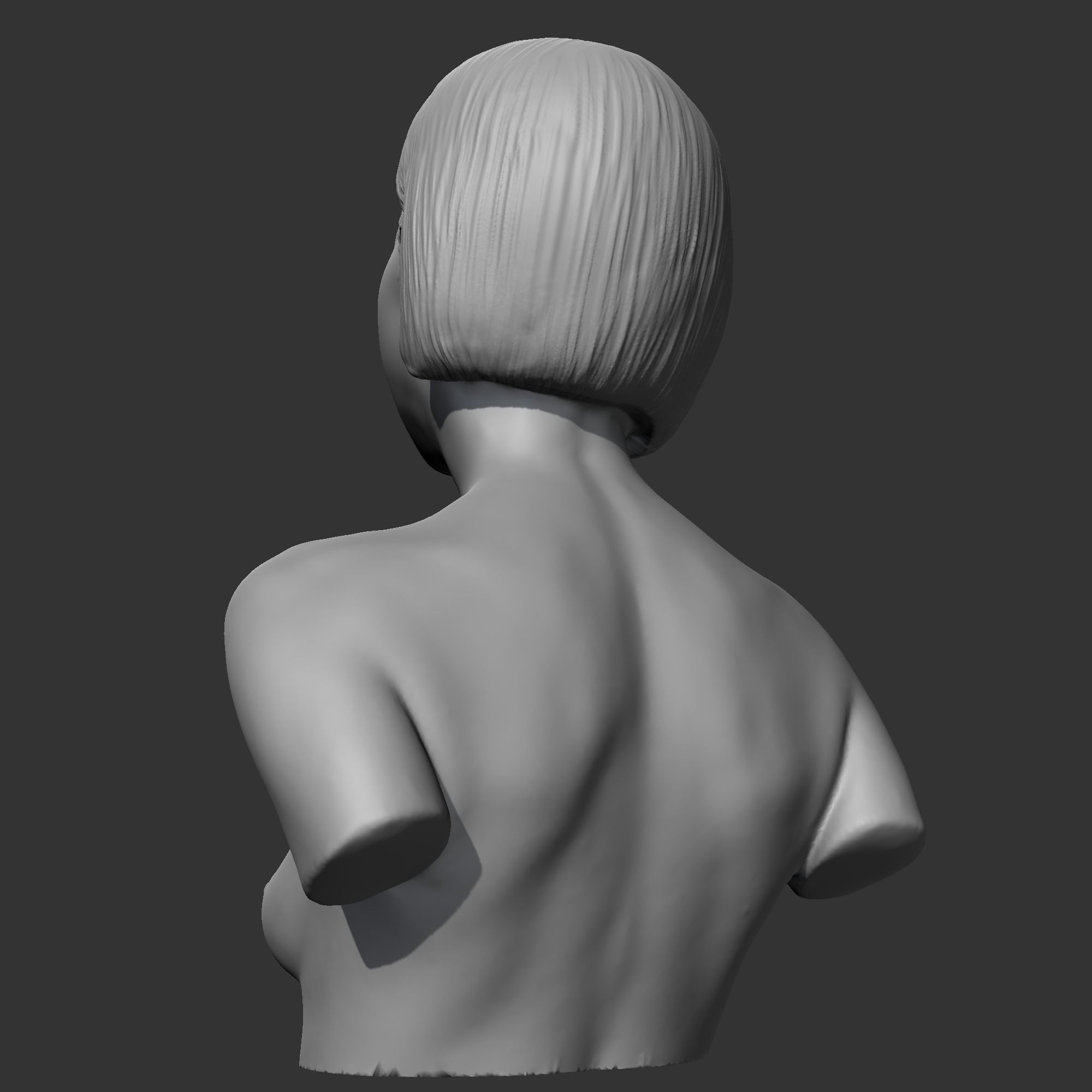 HD girl bust M 3D print model 3D print model_6