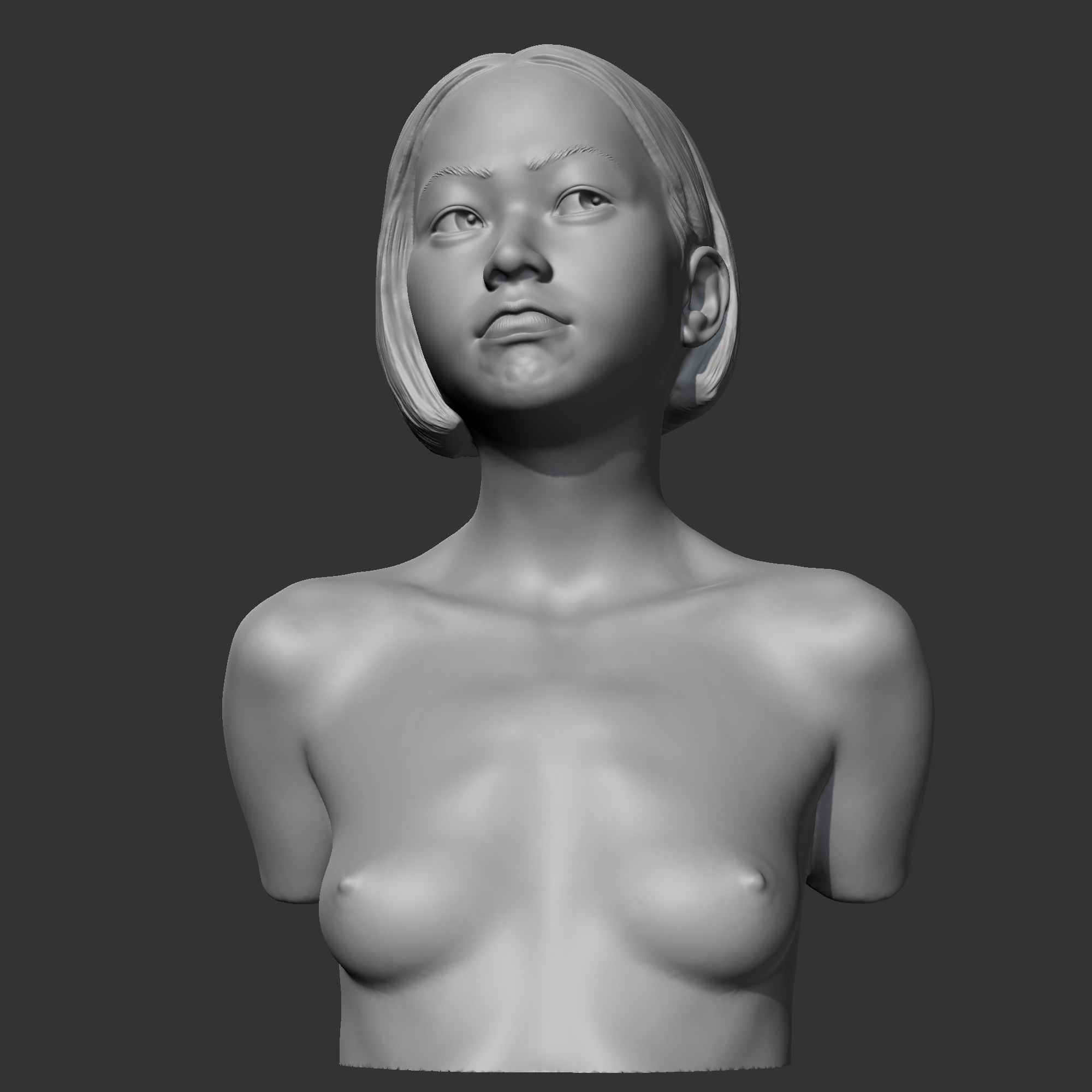 HD girl bust M 3D print model 3D print model_1