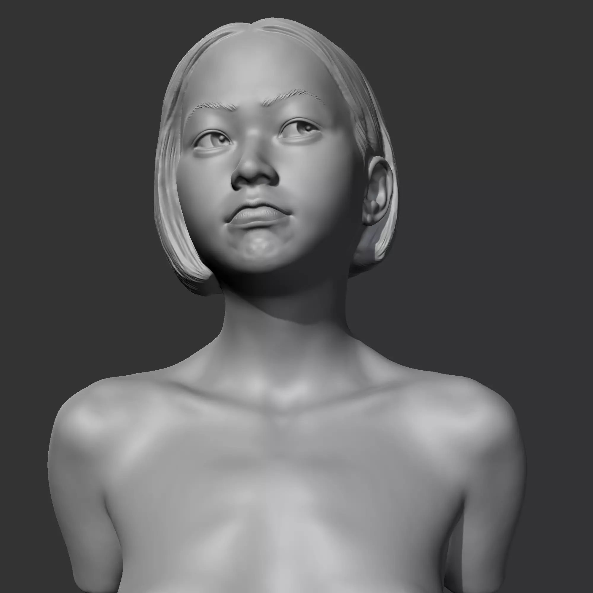 HD girl bust M 3D print model 3D print model_0